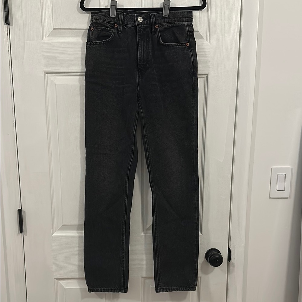 Re/Done Black 70s Straight Jeans